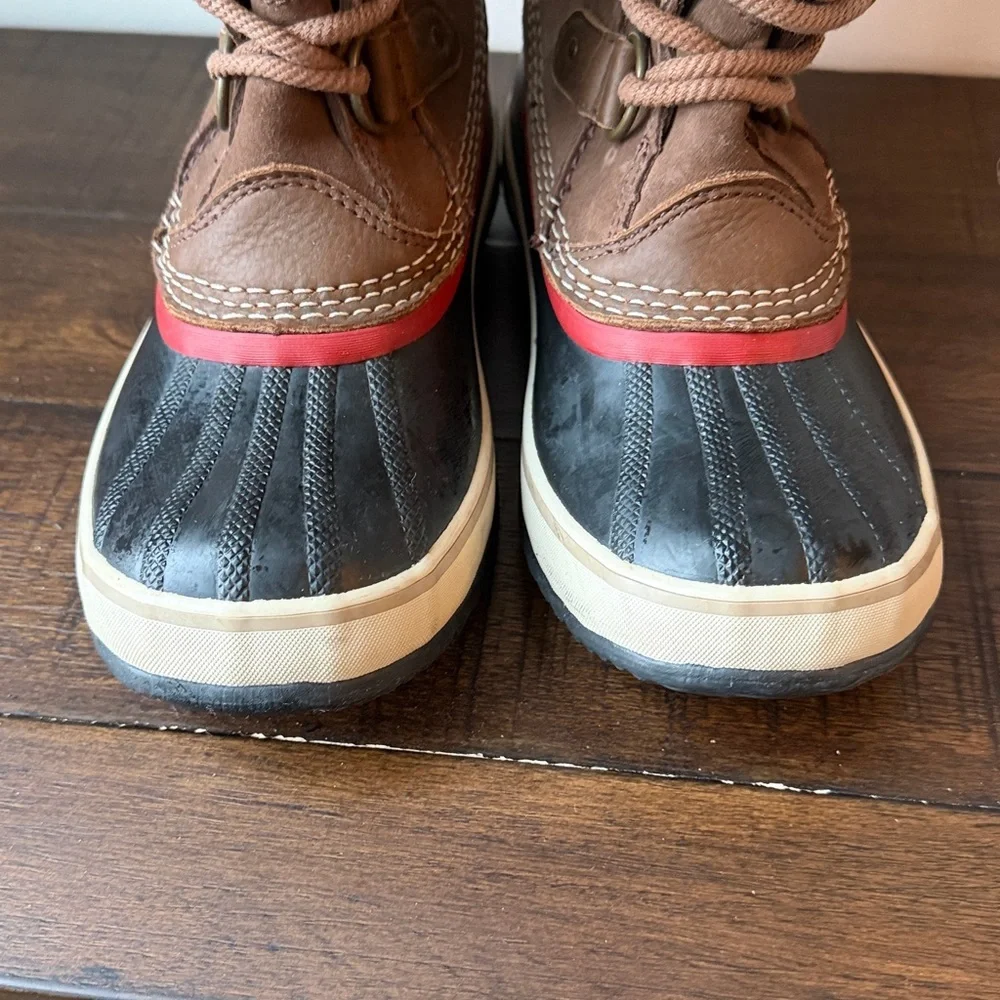 SOREL WOMEN'S JOAN OF ARCTIC tobacco Sudan brown faux fur lined size 7 EUC
